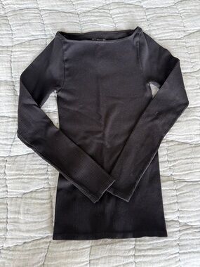 Intimately free people black ribbed long sleeve